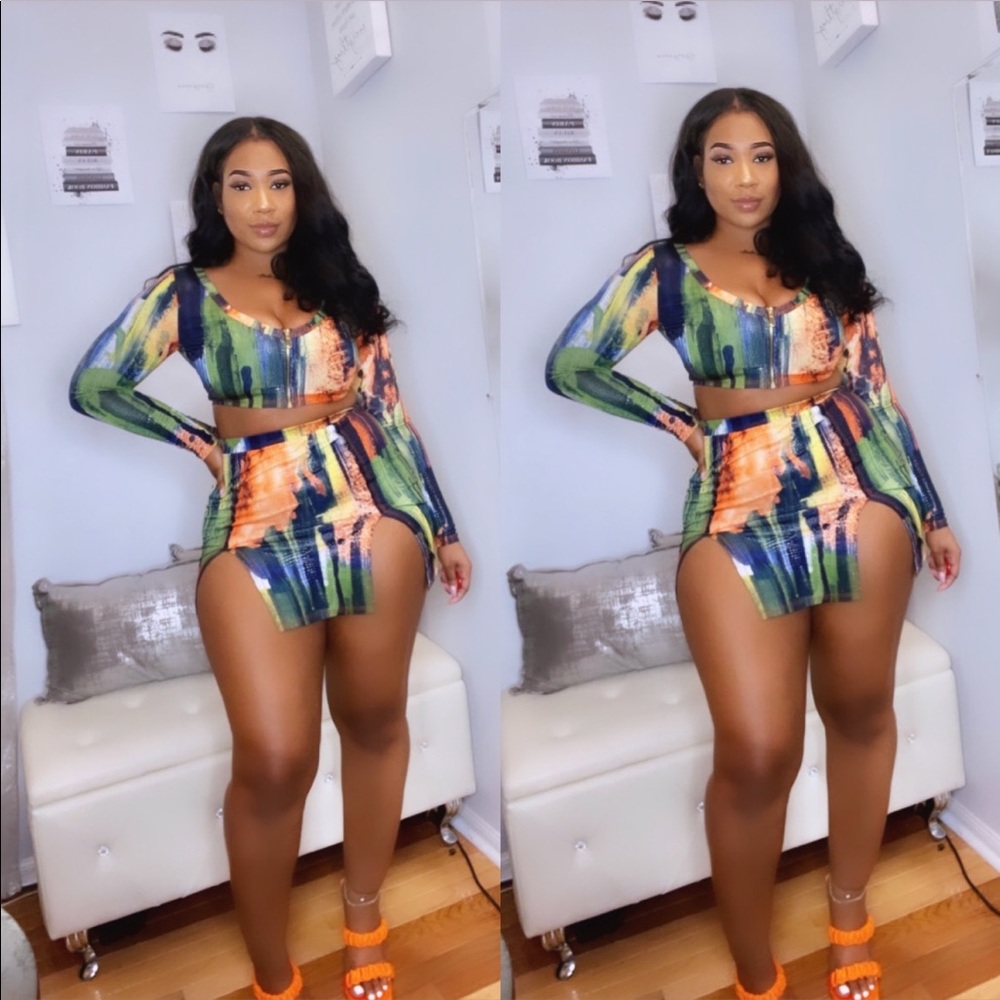 Island Gyal Two Piece Skirt Set